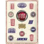 plaque métal fiat logo evolution 40x30