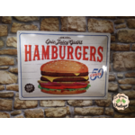 plaque metal fast-food hamburger retro 30x40