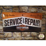 plaque publicitaire harley davidson service garage 50x25