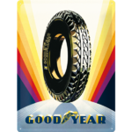 plaque métal goodyear rainbow pneus