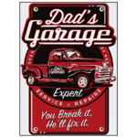 plaque-metal-vintage-dads-garage-rouge