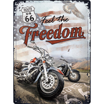 Plaque-métal-40x30cm-Relief-ROUTE-US66-Feel-the-freedom