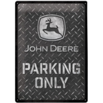 plaque métal john deere parking only garage