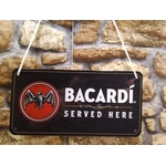 plaque métal à suspendre bacardi