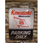 plaque métal déco kawasaki parking only