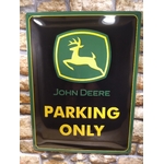 plaque métal john deere parking only