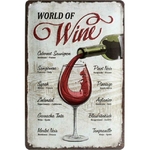 plaque métal world of wine émaillée vin