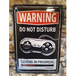 plaque métal déco gamer warning