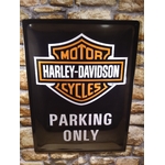 plaque déco moto harley davidson parking only