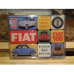 coffret magnet émaillé publicitaire fiat 500