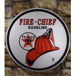 plaque métal ronde texaco fire-chief gasoline