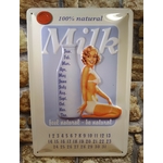 calendrier perpétuel rétro vintage milk pin-up