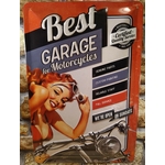 plaque métal déco vintage rétro pin-up best garage