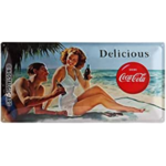 plaque vintage coca-cola pin-up plage