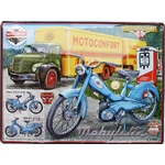 plaque-metal-publicitaire-30x40cm-bombee-en-relief-motobecane-la-bleue