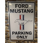 plaque métal murale publicitaire ford mustang parking only