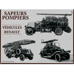 plaque metal vehicules renault sapeurs pompiers