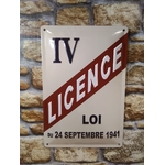 plaque métal publicitaire licence IV vintage