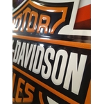 plaque publicitaire rétro vintage harley davidson drapeau