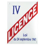 plaque émaillée licence 4