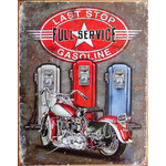 plaque metal last stop gasoline