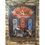 plaque métal déco garage gasoline vintage