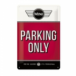 plaque metal parking only mini cooper