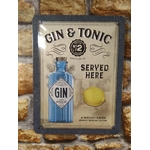 plaque métal déco publicitaire gin tonic