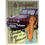 plaque dauphine pin-up vintage renault