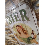 plaque déco rétro vintage pin-up bière