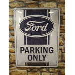plaque métal publicitaire ford parking only vintage rétro
