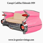 canapé rose pastel voiture cadillac eldorado 1959 vintage