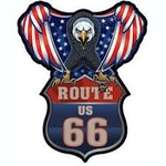 plaque vintage route 66 eagle flag