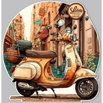 plaque scooter italien vespa paysage