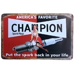plaque pin-up bougies champion