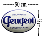 plaque émaillée bombée peugeot automobiles ovale