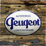 plaque émaillée vintage peugeot ovale