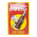 plaque émaillée bombée coca-cola boy 20x30 cm