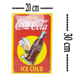 plaque émaillée bombée coca-cola rectangulaire