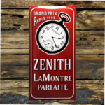 plaque émaillée vintage montre Zénith la montre parfaite