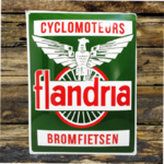 plaque émaillée bombée vintage Flandria