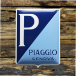 plaque émaillée bombée vintage Piaggio