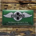 plaque émaillée bombée vintage Morgan Co.