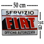 plaque émaillée bombée servizio Fiat officina autorizzata