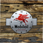pendule vintage logo Mobiloil émaillée