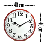 horloge murale émaillée rouge et blanche rétro