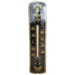 thermomètre émaillé noir bombé vintage