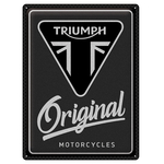 plaque métal triumph original motorcycle en relief