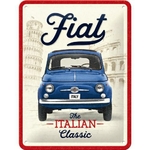 plaque en relief fiat 500 the italian classic