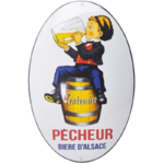 plaque émaillée Bière du pêcheur 20x30 cm